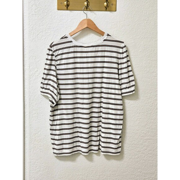 Time and Tru Women's Puff Sleeve Jersey Knit Top Striped Size XXL Rayon Spandex - Picture 5 of 10
